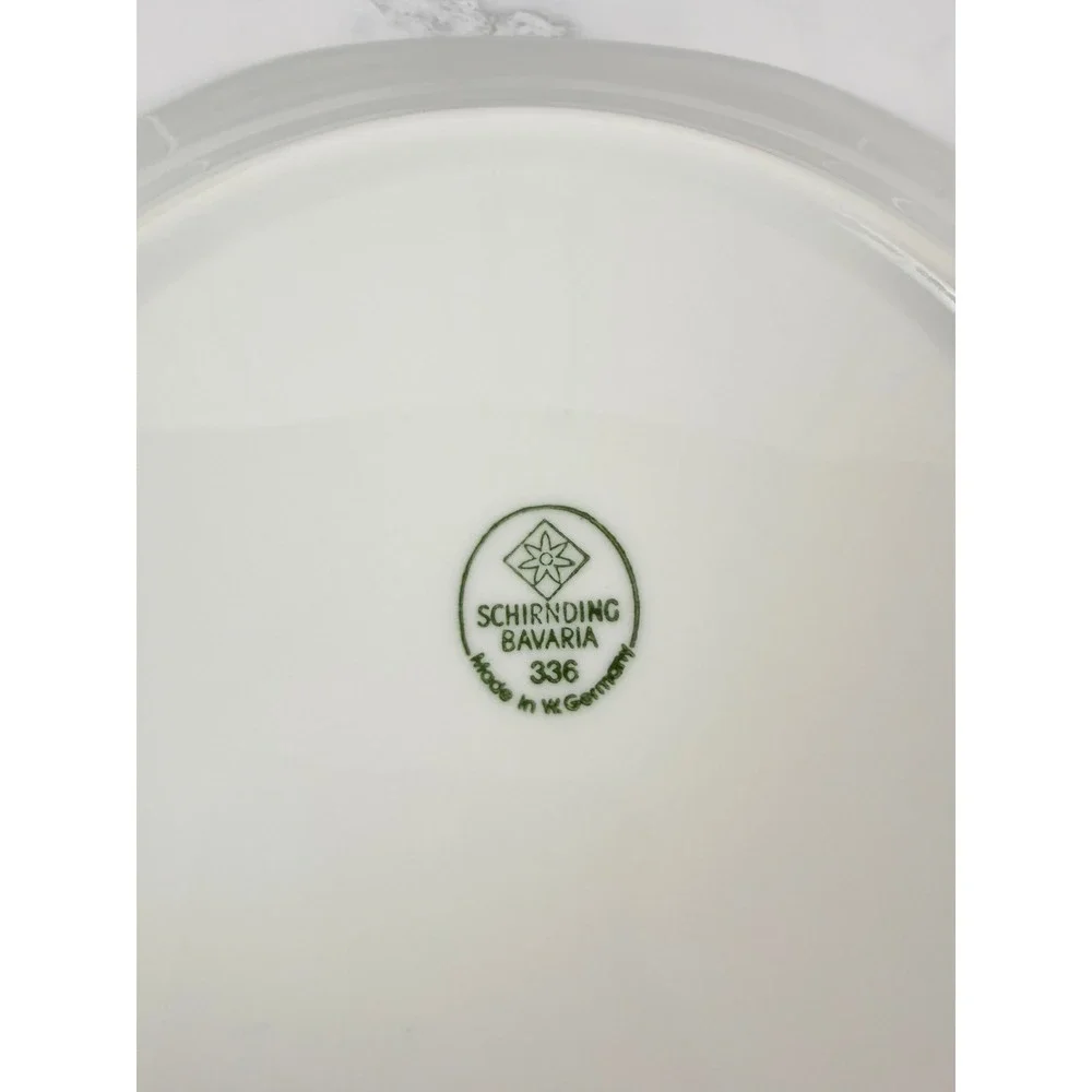 Schirnding Bavaria MCM Blue Greek Key Set of 6 Salad Plates 7 3/8